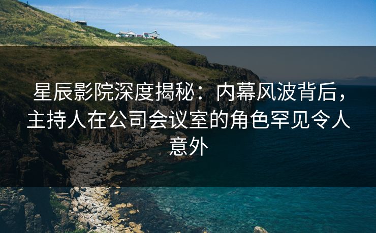 星辰影院深度揭秘：内幕风波背后，主持人在公司会议室的角色罕见令人意外