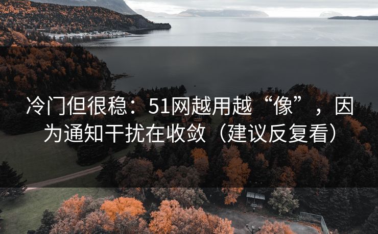 冷门但很稳：51网越用越“像”，因为通知干扰在收敛（建议反复看）